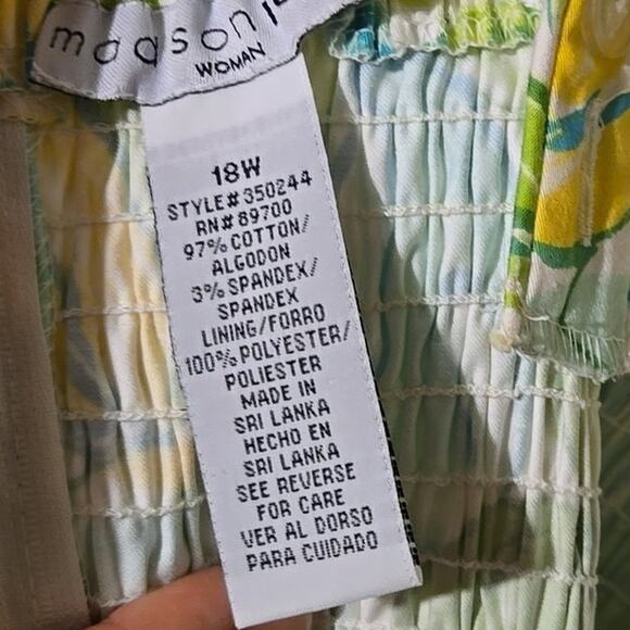 NWT Madison Leigh 18W Green/Blue Floral Sundress 0132 - Picture 9 of 11